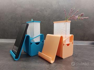 2pz Supporto smartphone da tavolo con cassetto