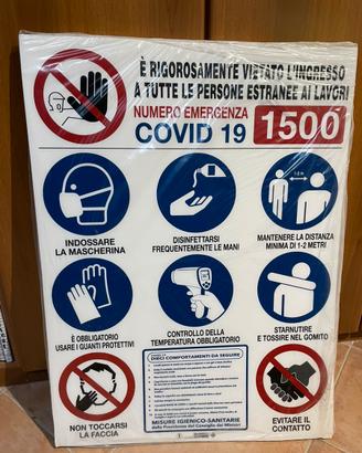 Cartello segnaletico norme anti Covid