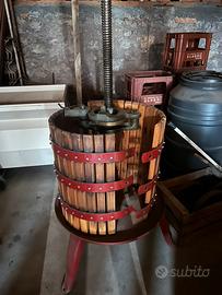 Torchio vinicolo e pigiadiraspatrice elettrica uva