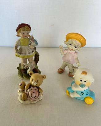 Antiquariato vintage statuine ceramica porcellana