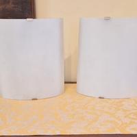 Coppia applique in vetro bianco satinato 
