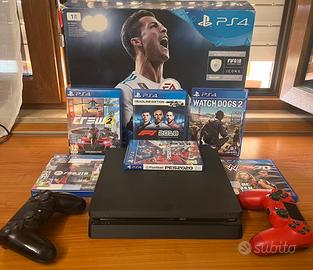 Sony Ps4 slim 1 TB nera + 2 controller + 6 giochi