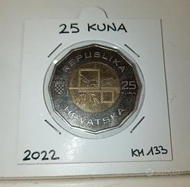 Moneta croazia 25 kuna 2022 commemorativa
