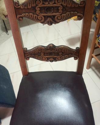 Sedie antiche poltrone legno noce 700 