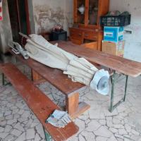 ombrellone 2 tavoli e panca