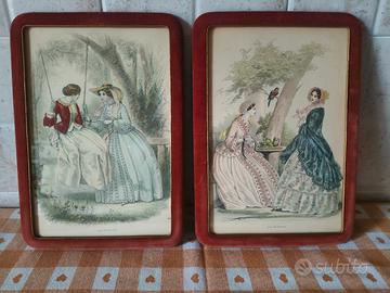 Quattro quadri con stampe d'epoca 