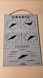 Cartello orario marca Lebez 