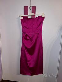 Abito Elegante Satin Magenta Rinascimento Taglia S