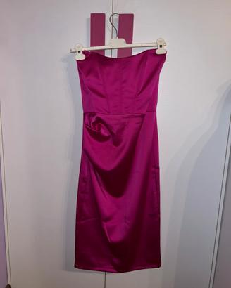 Abito Elegante Satin Magenta Rinascimento Taglia S