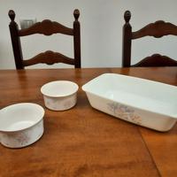 Pirofila rettangolare pirex e 2 ciotoline ceramica