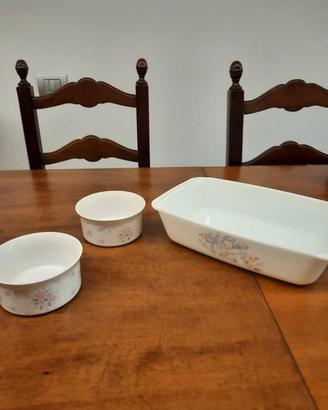 Pirofila rettangolare pirex e 2 ciotoline ceramica