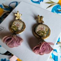 orecchini con cameo rosa 