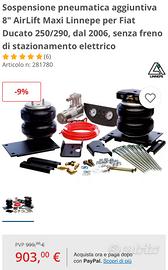 Kit sospensioni ad aria furgoni e camper