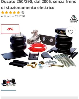 Kit sospensioni ad aria furgoni e camper
