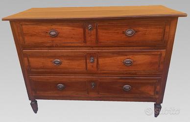 Cassettone Luigi XVI Parmigiano intarsiato raro