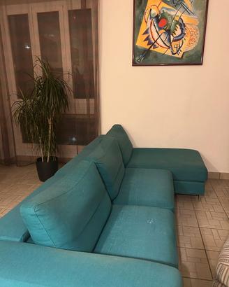 Divano 4 posti con chaise longue in tessuto