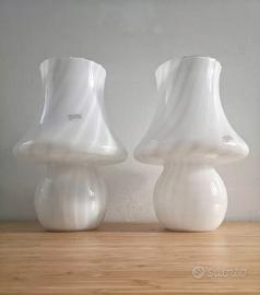 Set Lampade FUNGO Vetro Murano a Spirale Swirl '70