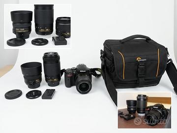 📸 Kit Nikon D5600 + 3 Obiettivi (7600 shots)