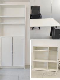 Libreria, scafale, scrivania, sedia,  cassettiera