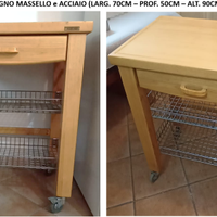 CARRELLO CUCINA in LEGNO