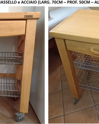 CARRELLO CUCINA in LEGNO