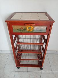 CARRELLO CUCINA, Cassetto 3 Cesti di Frutta Estrai