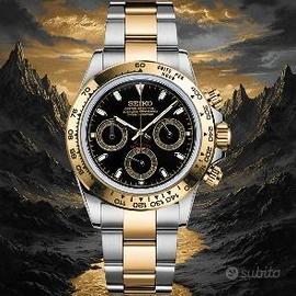 Seiko mod Daytona gold black dial