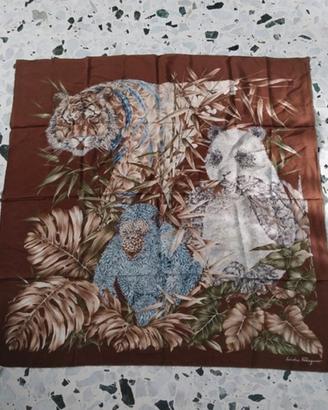 Foulard ferragamo jungle marrone