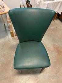 Sedie in pelle verde n°3