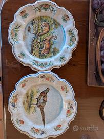 Coppia piatti decorativi vintage da parete