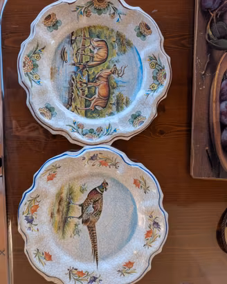 Coppia piatti decorativi vintage da parete