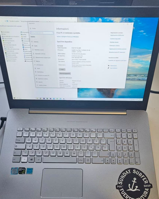 Notebook asus 17 pollici i7