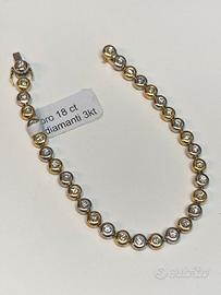 Bracciale oro giallo/bianco e diamanti