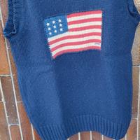 Gilet in lana con bandiera americana 