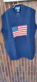 Gilet in lana con bandiera americana 