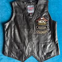 Gilet Moto Pelle - con Patch Harley Owners Group