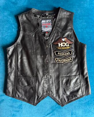 Gilet Moto Pelle - con Patch Harley Owners Group