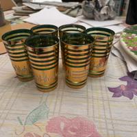 Set 6 bicchieri Vetro Oro