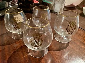 4 Bicchieri da Brandy Napoleon cristallo anni 60