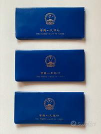 1980 - CINA - 3x RARA SERIE COMPLETA DI 7 MONETE