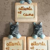 CARTELLO IN CERAMICA ATTENTI AL CANE