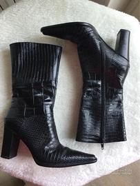 Stivaletti donna neri pelle N.36 VIA SPIGA Vintage