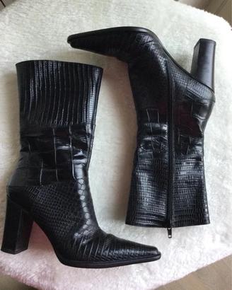 Stivaletti donna neri pelle N.36 VIA SPIGA Vintage