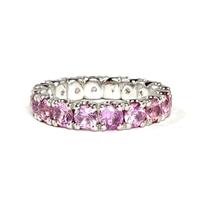 Anello veretta circolare con zaffiri rosa