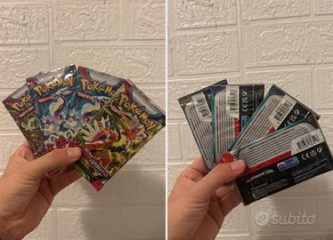 Lotto 4 Buste Pokemon GCC: Scarlatto e Violetto