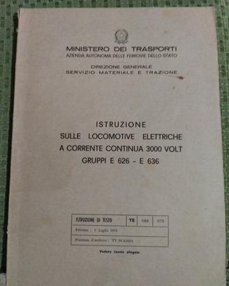 Istruzione locomotive elettriche E626-E636