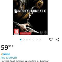 MORTAL KOMBAT X DVD per PC da collezionismo 2015 