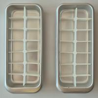 2 vaschette ghiaccio vintage in metallo