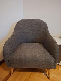 Poltrona Adda in tessuto grigio