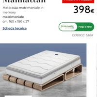 MATERASSO MATRIMONIALE 160x190x27acquist. 05-2025